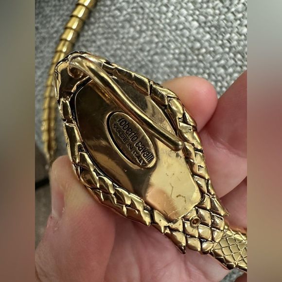 Crystal and gold snakeskin Roberto cavalli necklace sold - Picture 12 of 13